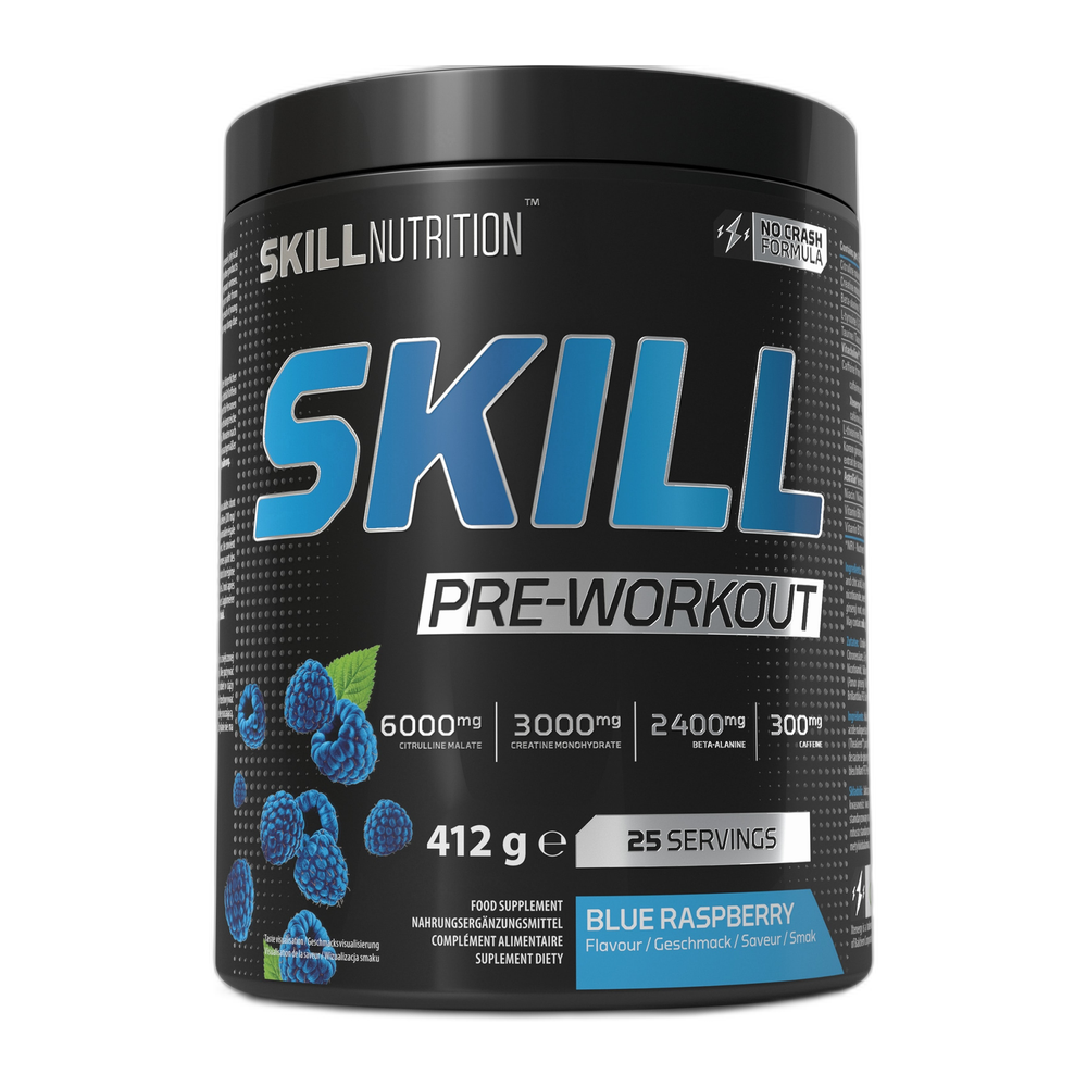 Skill Nutrition Skill Pre-Workout, Blue Raspberry - 412g