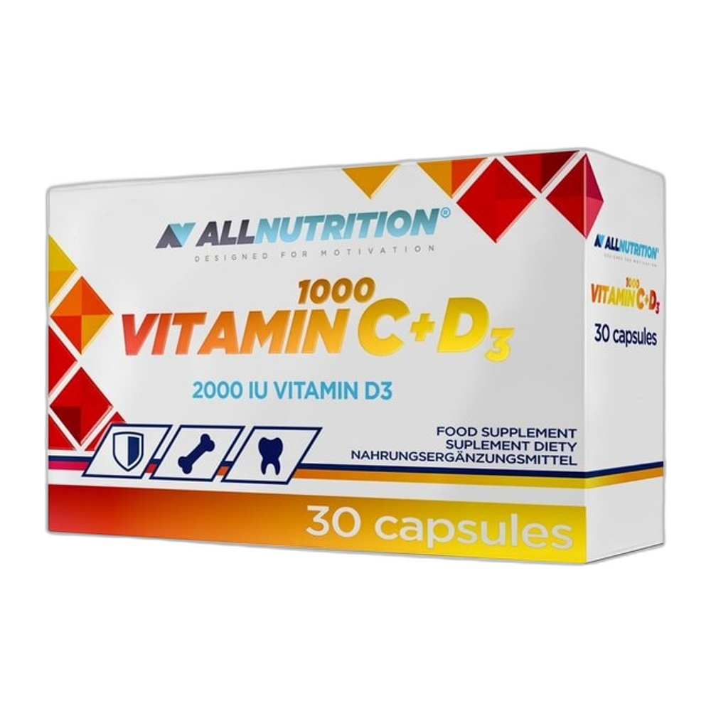 Allnutrition Vitamin C 1000 + D3 - 30 caps