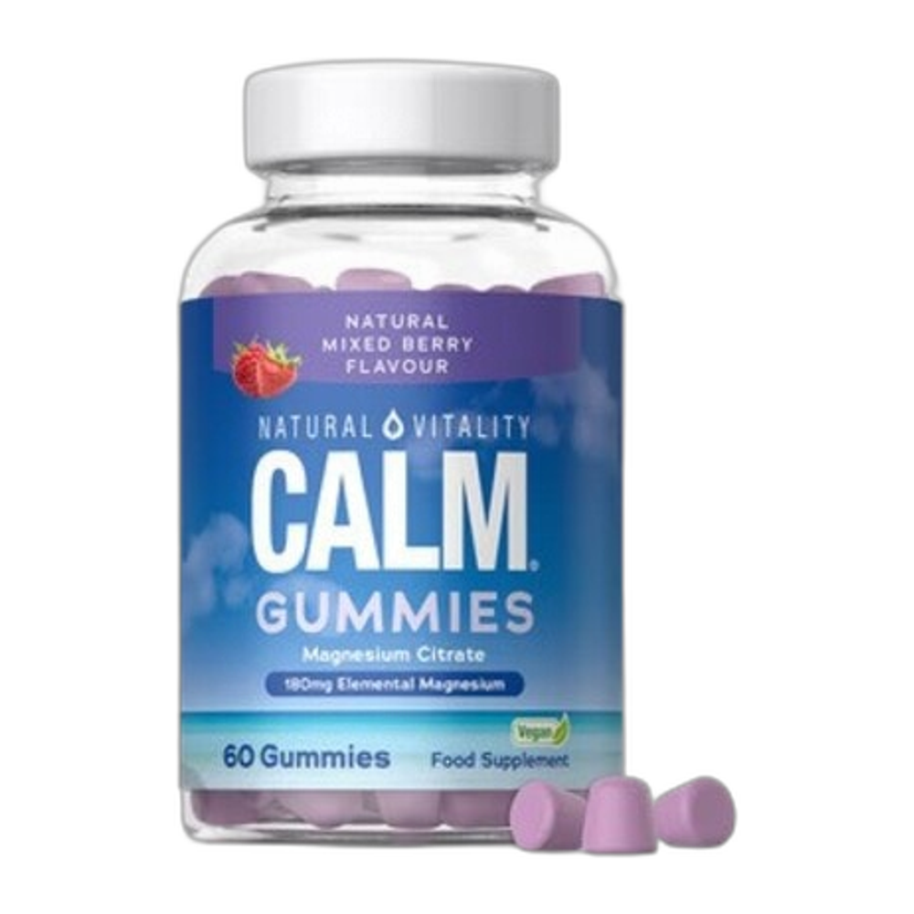 Natural Vitality Calm Magnesium Citrate Gummies, Natural Mixed Berries - 60 gummies