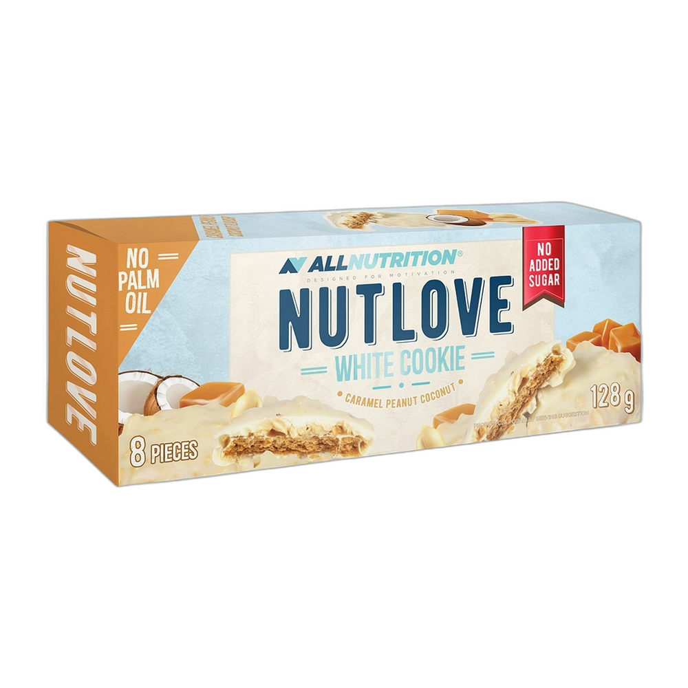 Allnutrition Nutlove White Cookie, Caramel Peanut Coconut - 8 cookies