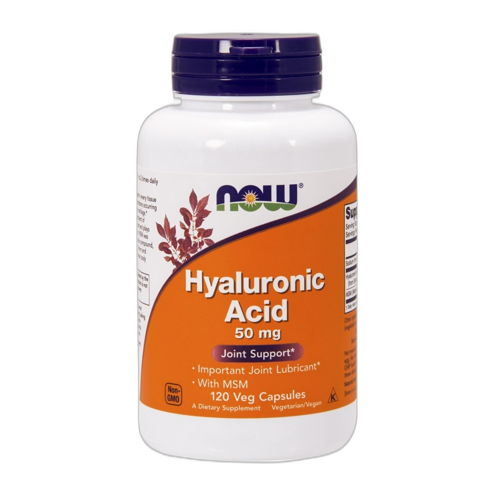 NOW Foods Hyaluronic Acid with MSM, 50mg - 120 vcaps