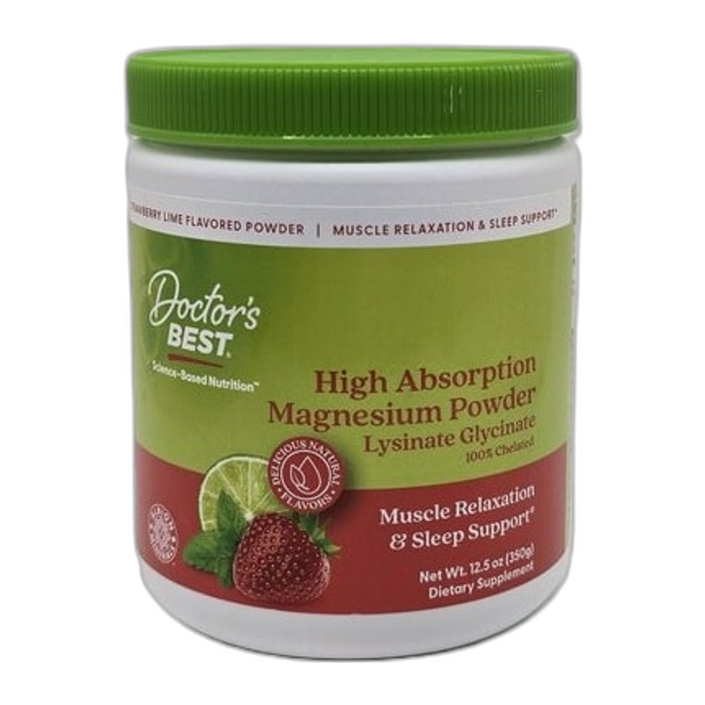 Doctor's Best High Absorption Magnesium Powder, Strawberry Lime - 350g