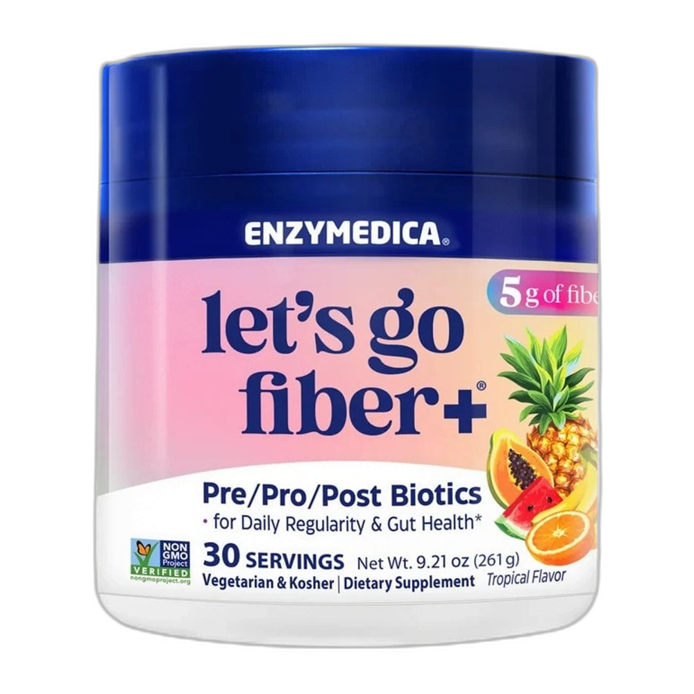 Enzymedica Let's Go Fiber+, Tropical - 261g