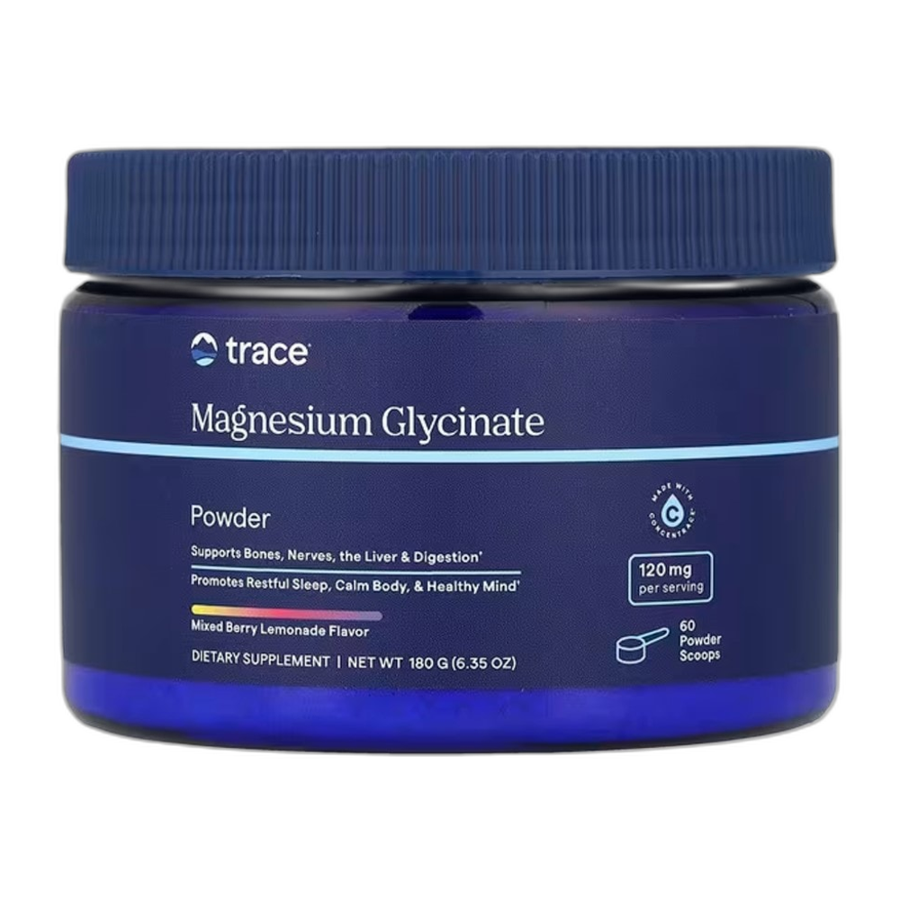 Trace Minerals Magnesium Glycinate Powder, Mixed Berry Lemonade - 180g