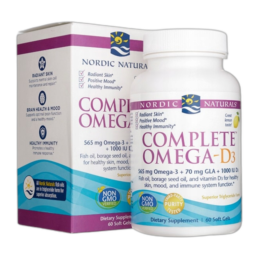Nordic Naturals Complete Omega-D3, 565mg Lemon - 60 softgels