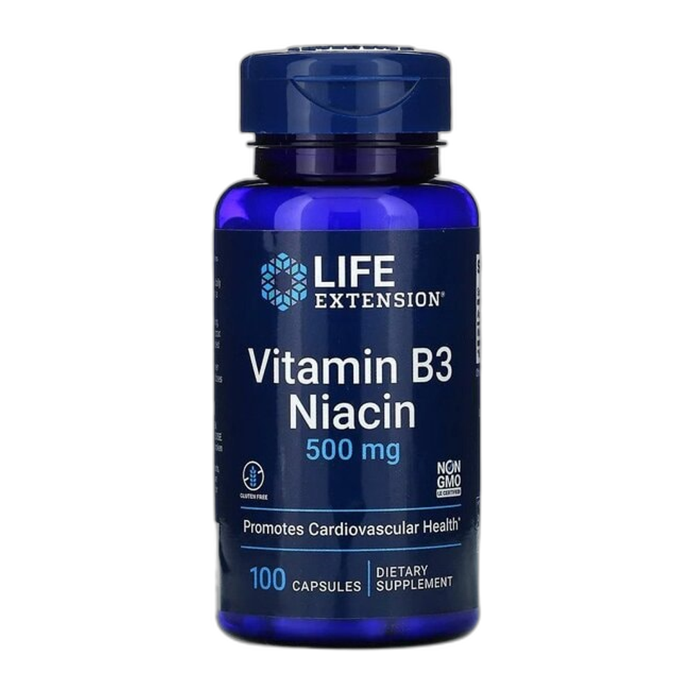 Life Extension Vitamin B3 Niacin, 500mg - 100 caps