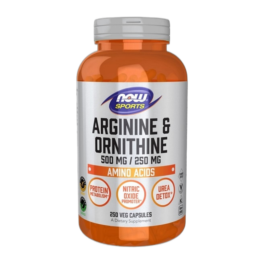 NOW Foods Arginine & Ornithine - 250 vcaps