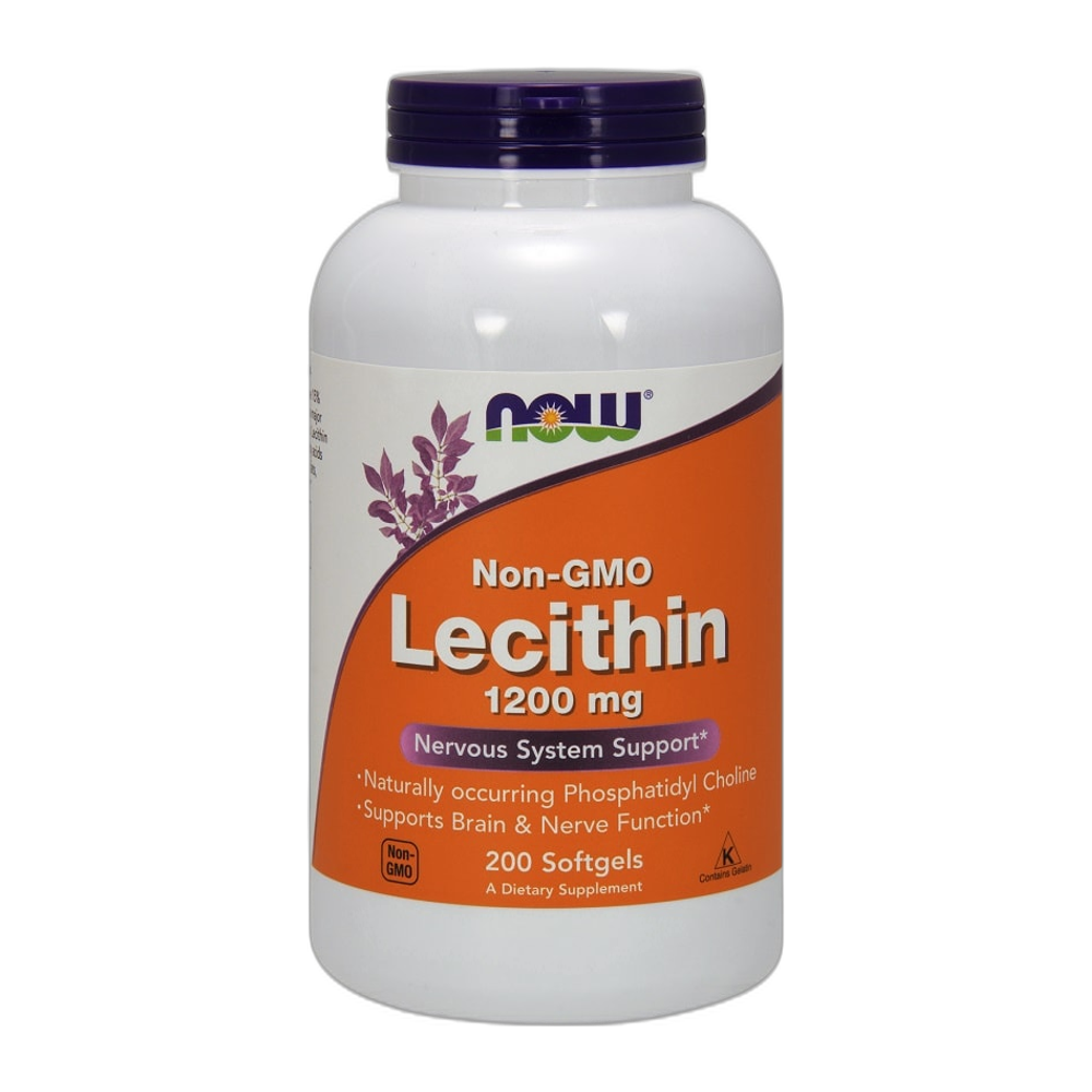 NOW Foods Lecithin, 1200mg Non-GMO - 200 softgels