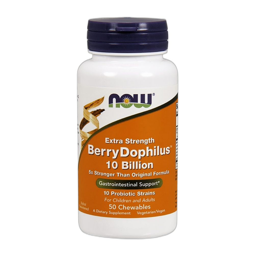 NOW Foods BerryDophilus, 10 Billion (Extra Strength) - 50 chewables