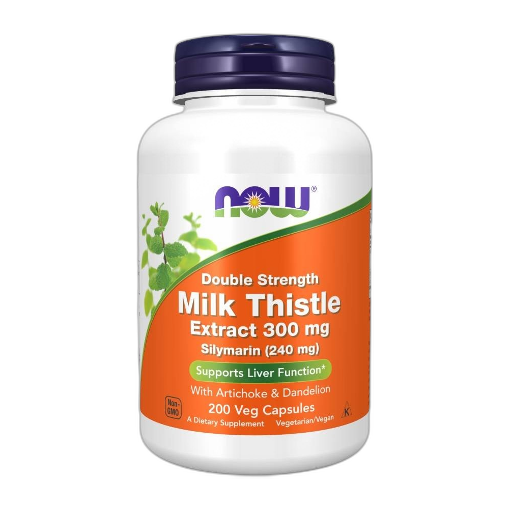 NOW Foods Milk Thistle Extract with Artichoke & Dandelion, 300mg Double Strength - 200 vcaps
