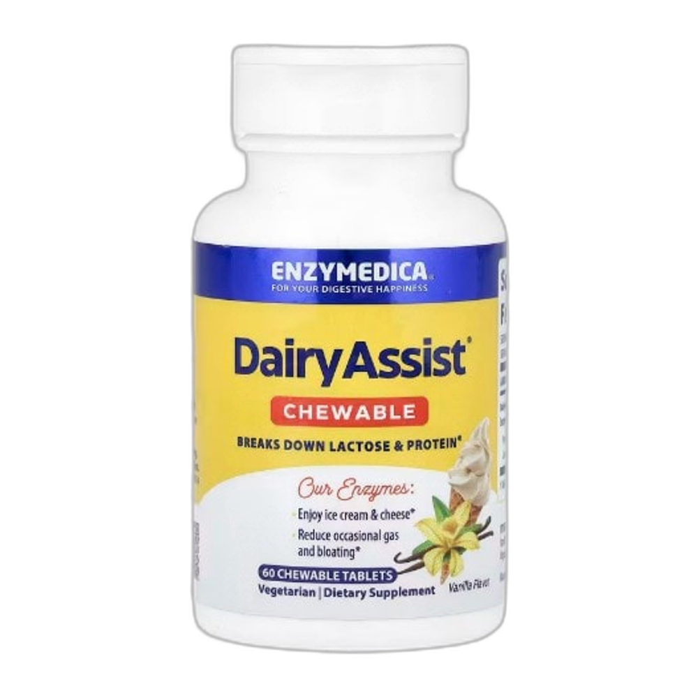 Enzymedica DairyAssist Chewable, Vanilla - 60 chewable tablets