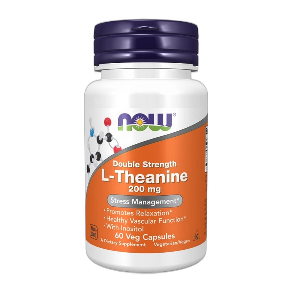 NOW Foods Double Strength L-Theanine, 200mg - 60 vcaps