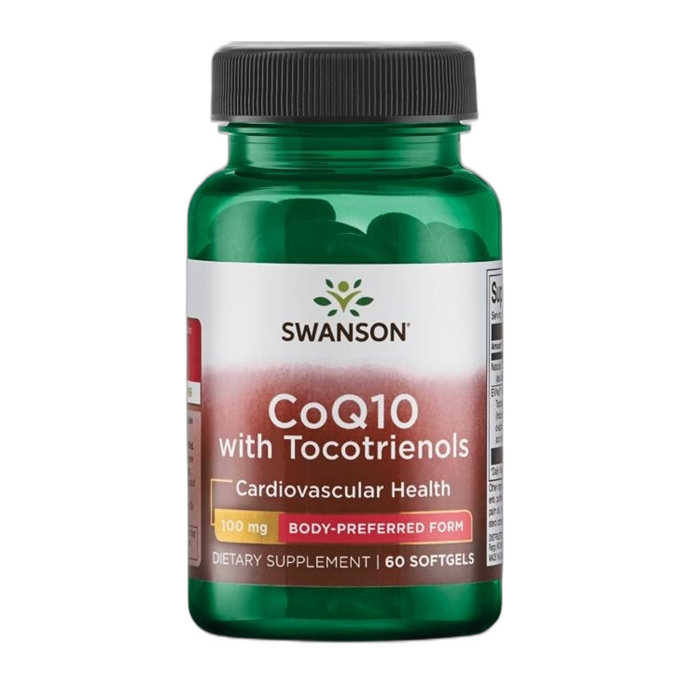 Swanson CoQ10, 100 mg (with 10mg Tocotrienols) - 60 softgels