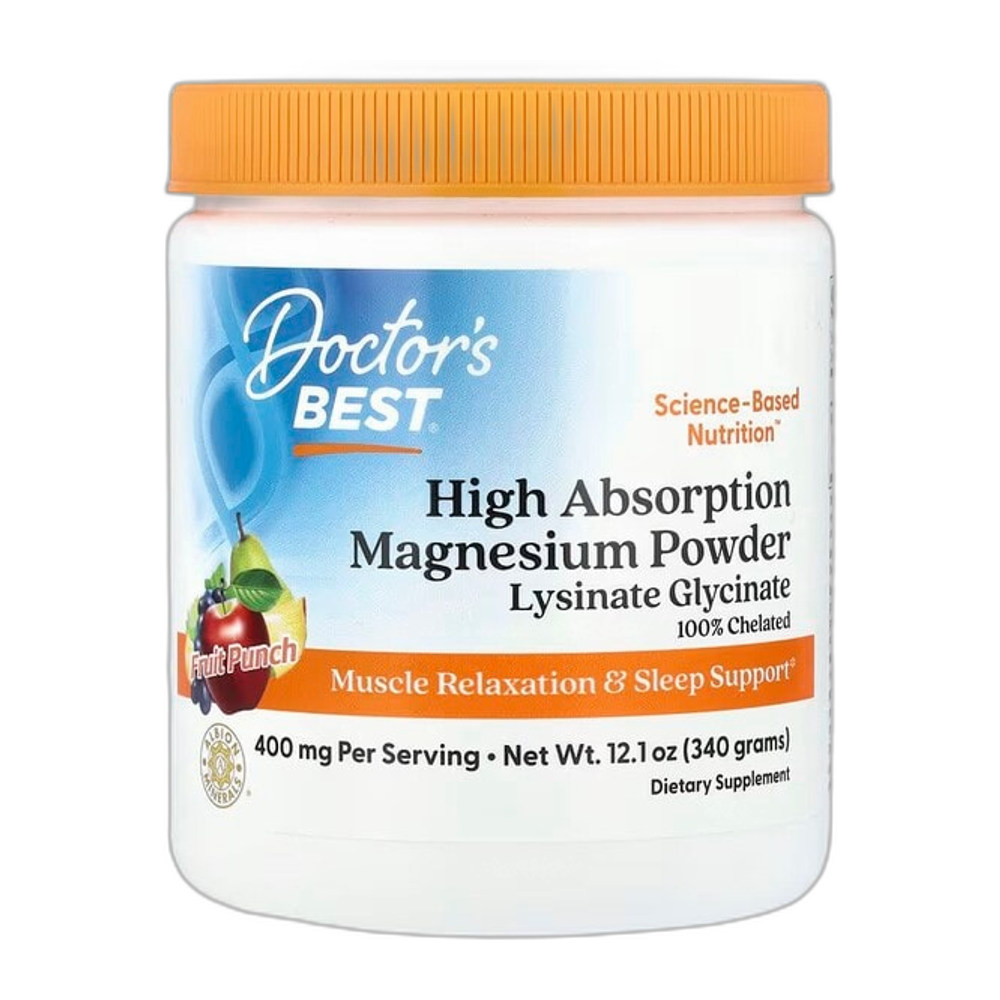 Doctor's Best High Absorption Magnesium Powder, Fruit Punch - 340g