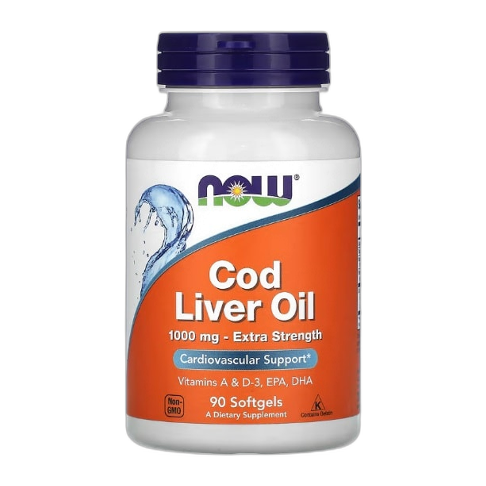 NOW Foods Cod Liver Oil, 1000mg Extra Strength - 90 softgels
