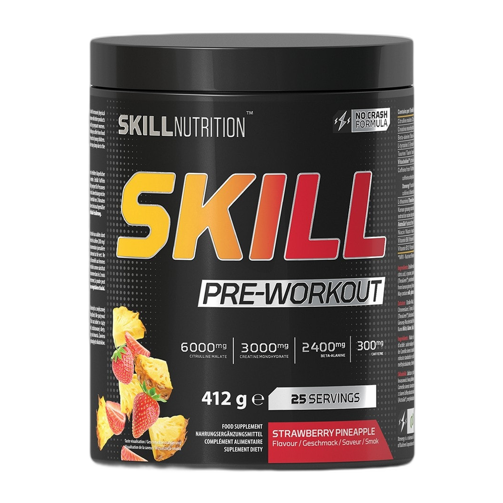 Skill Nutrition Skill Pre-Workout, Strawberry Pineapple - 412g