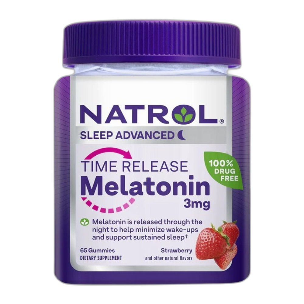 Natrol Melatonin Time Release, 3mg (Strawberry) - 65 gummies